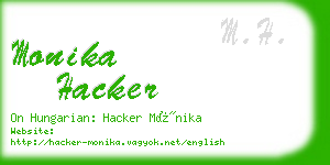 monika hacker business card